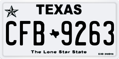 TX license plate CFB9263