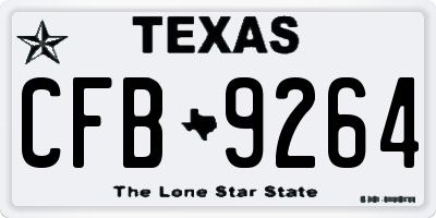 TX license plate CFB9264