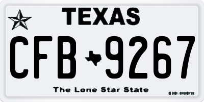 TX license plate CFB9267