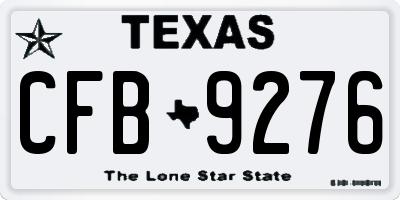 TX license plate CFB9276