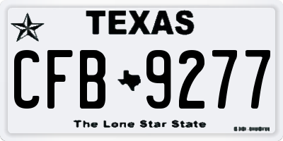 TX license plate CFB9277