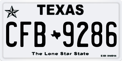 TX license plate CFB9286