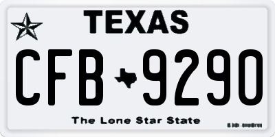 TX license plate CFB9290
