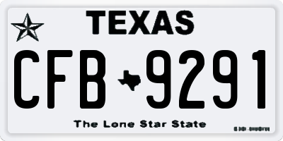 TX license plate CFB9291