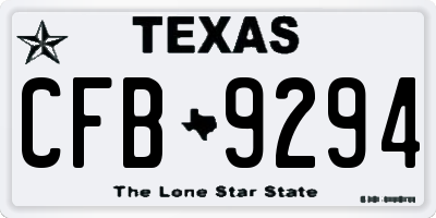 TX license plate CFB9294