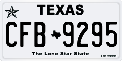 TX license plate CFB9295