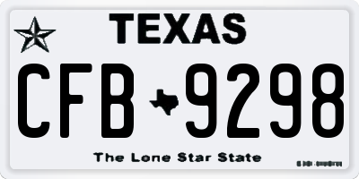 TX license plate CFB9298