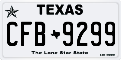 TX license plate CFB9299