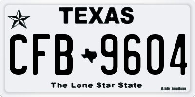 TX license plate CFB9604