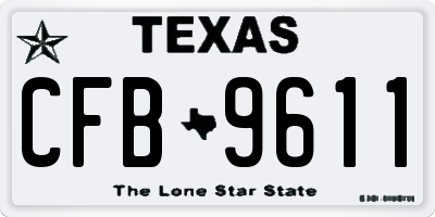TX license plate CFB9611