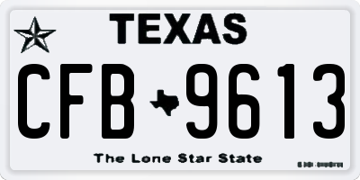 TX license plate CFB9613