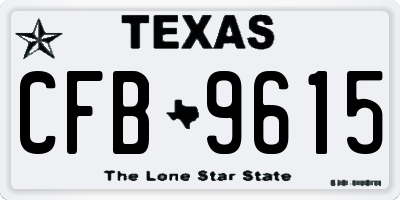 TX license plate CFB9615