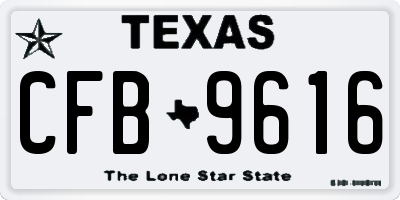 TX license plate CFB9616