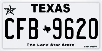 TX license plate CFB9620