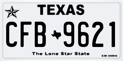TX license plate CFB9621