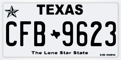 TX license plate CFB9623