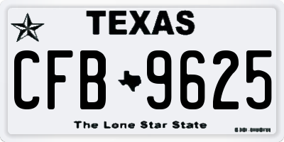 TX license plate CFB9625
