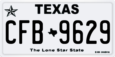 TX license plate CFB9629