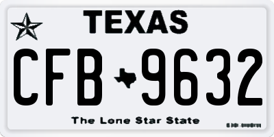 TX license plate CFB9632