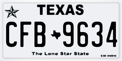 TX license plate CFB9634