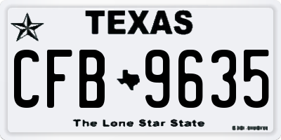 TX license plate CFB9635