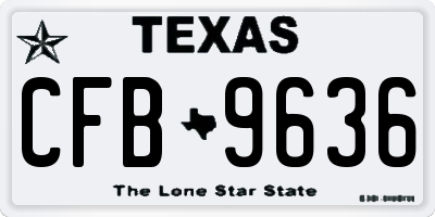 TX license plate CFB9636
