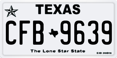 TX license plate CFB9639