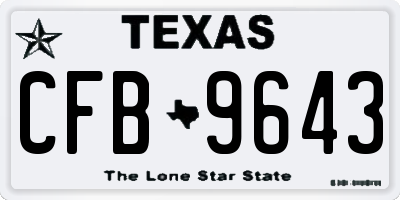 TX license plate CFB9643
