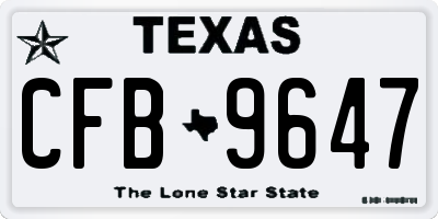 TX license plate CFB9647