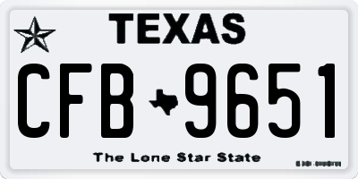 TX license plate CFB9651