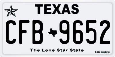 TX license plate CFB9652