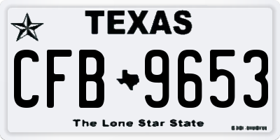 TX license plate CFB9653