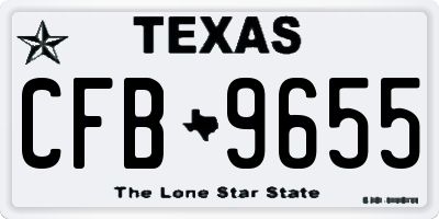 TX license plate CFB9655