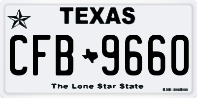 TX license plate CFB9660