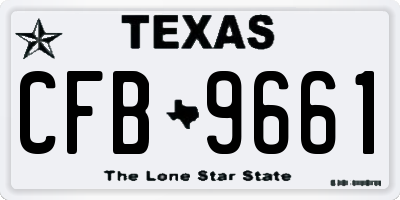 TX license plate CFB9661