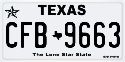TX license plate CFB9663