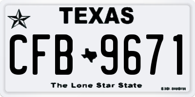 TX license plate CFB9671