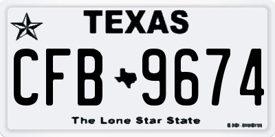 TX license plate CFB9674