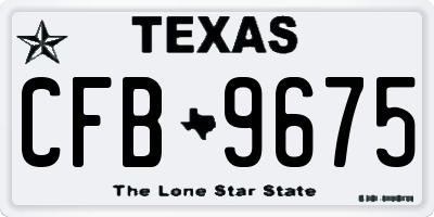 TX license plate CFB9675