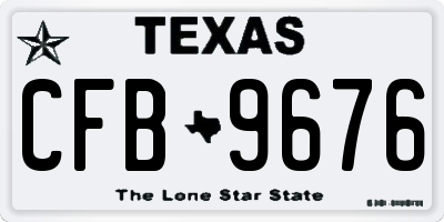 TX license plate CFB9676