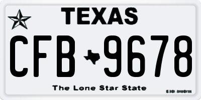 TX license plate CFB9678