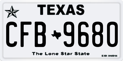 TX license plate CFB9680