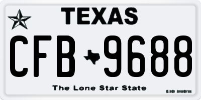TX license plate CFB9688