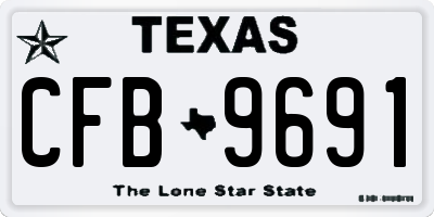 TX license plate CFB9691