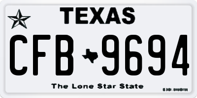 TX license plate CFB9694