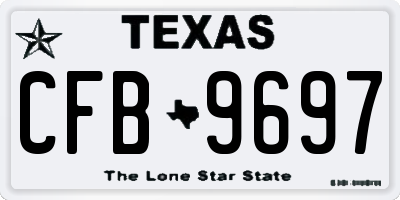 TX license plate CFB9697
