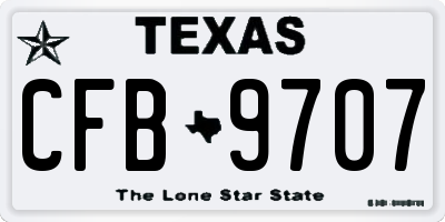 TX license plate CFB9707