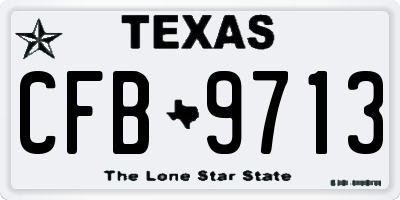 TX license plate CFB9713