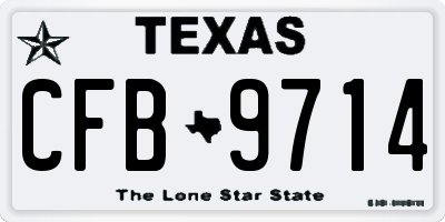 TX license plate CFB9714