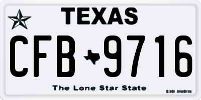 TX license plate CFB9716